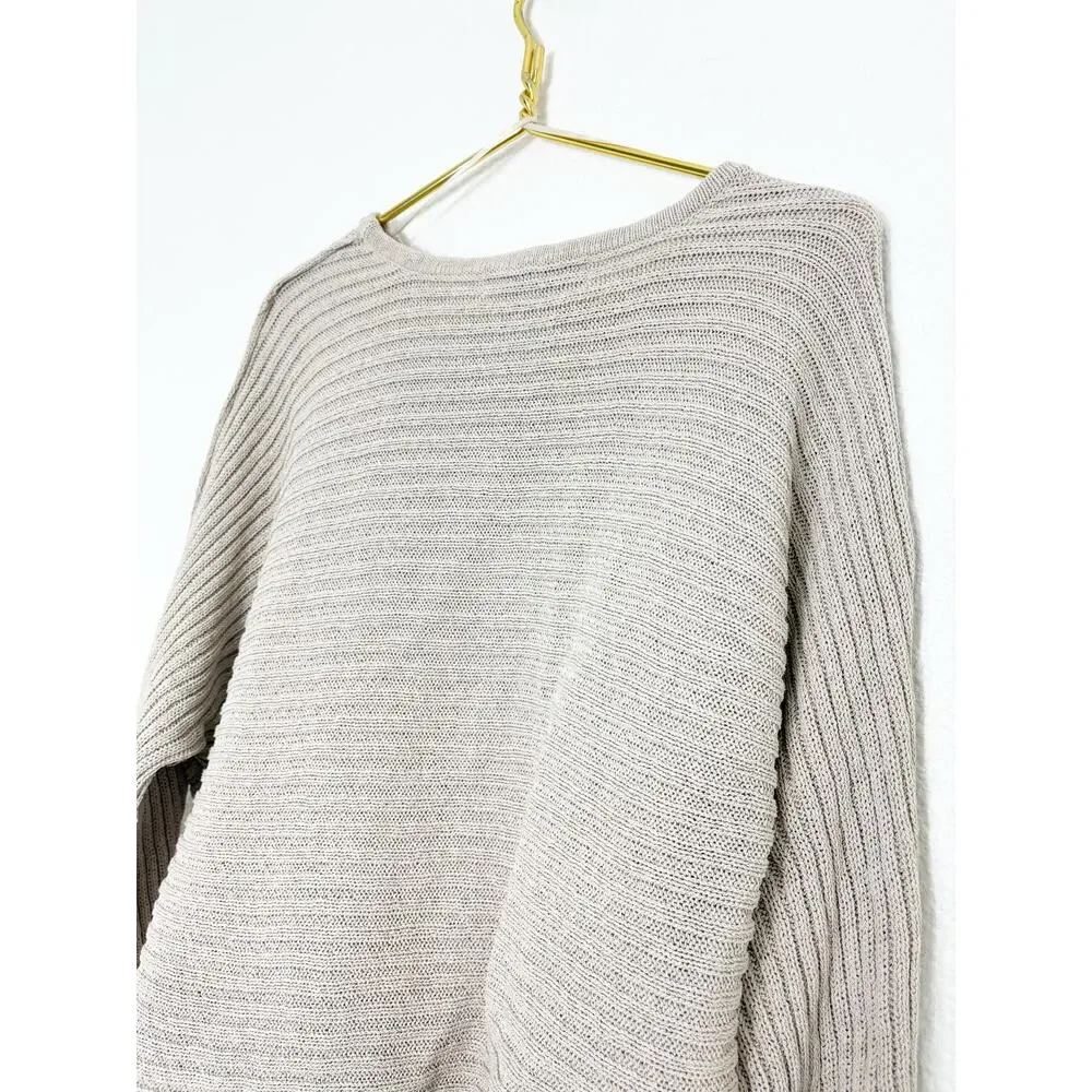 Free People Beach Imogene Sweater Size XS Tan Ribbed Oversized Open Knit